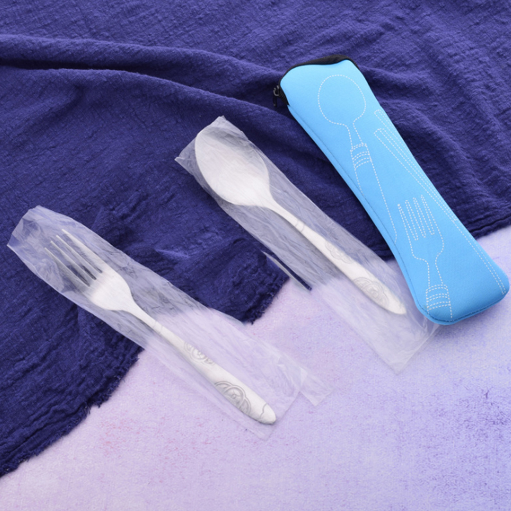 

Portable Spoon Fork Knife Cutlery Set with Bag Picnic Outdoor Tableware, 501 Original