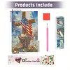 Independence Day Full DIY 5D Round Drill Diamond Painting Kit Large Size 40x60cm Diamond Dots Paintings Picture Arts Craft for Adults/Beginners Home Decor