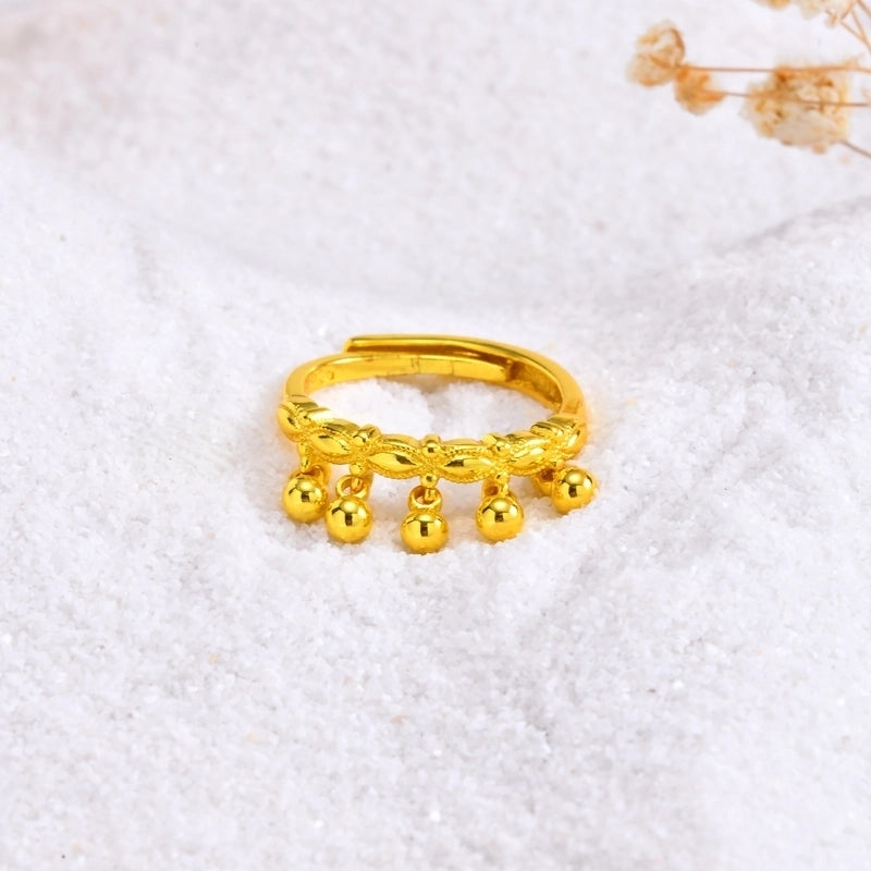 Copper 18K Gold Plated Waves Adjustable Ring