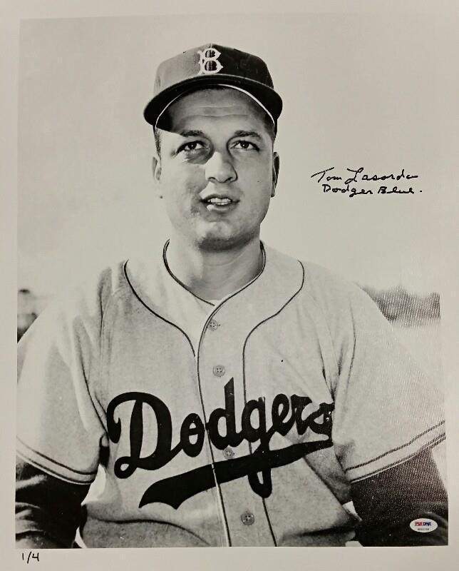 TOMMY LASORDA Signed Dodger Blue