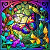 Glass Painting - 11CT/14CT Stamped Cross Stitch 40*40cm/55*40cm/50*65cm