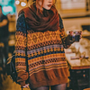 Women's Retro Oversized Loose Sweater by Inlyline