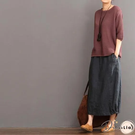 ruby women half sleeve linen top blouse shirt