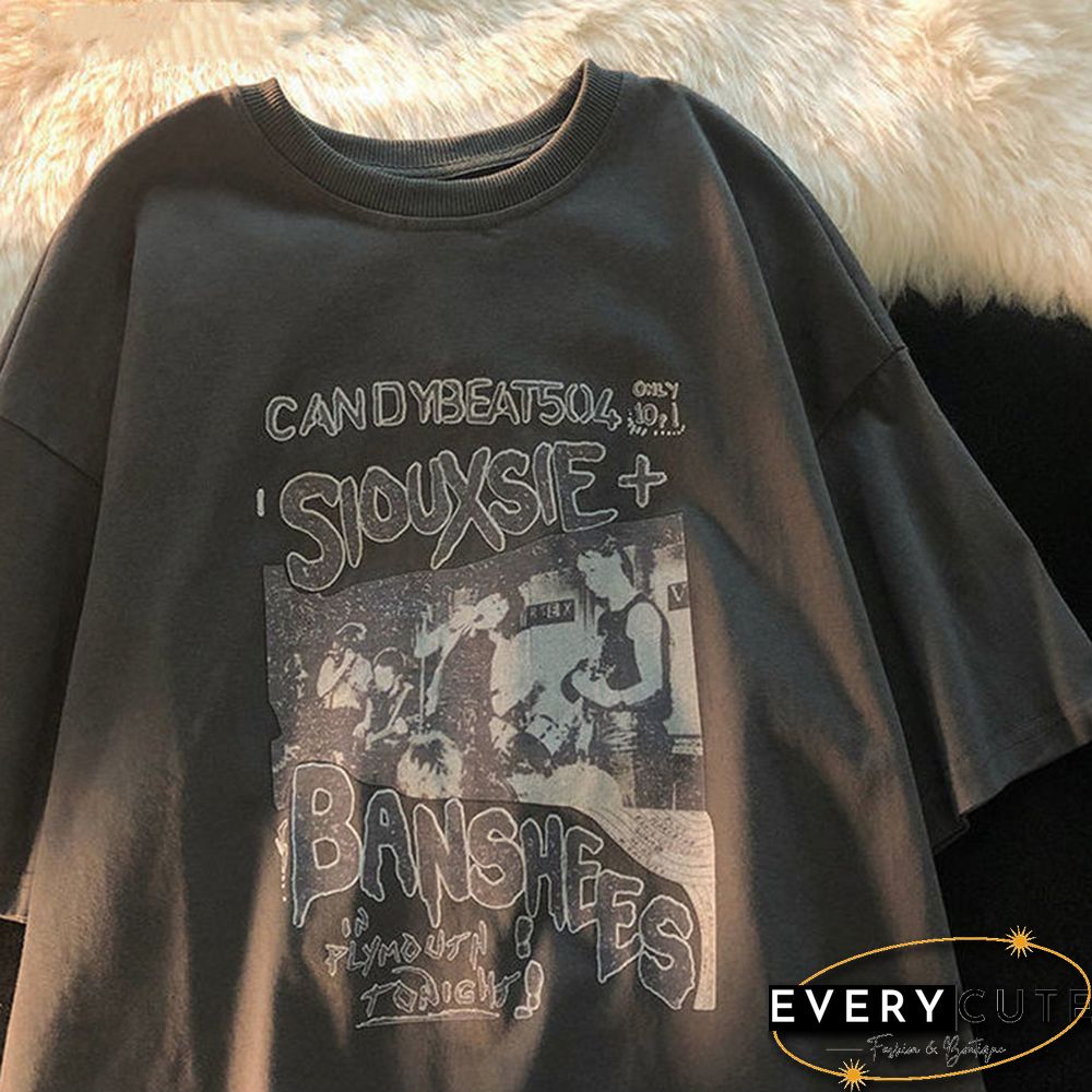 Oversized Shirt Grunge Vintage Harajuku Womens T-Shirt New Summer Short Sleeve Hip-hop