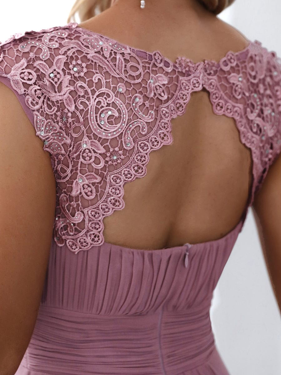 Sophisticated Lace Detail Evening Gown