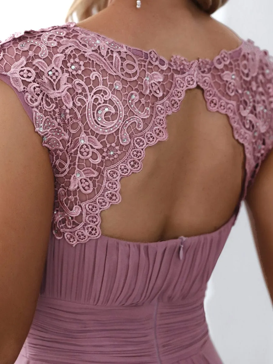 Sophisticated Lace Detail Evening Gown
