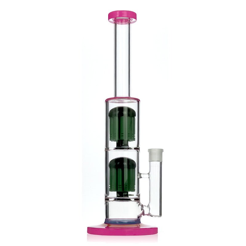 Pink Lips Double Green Dome Percolators Hookah Glass Smoking Water Pipes 
