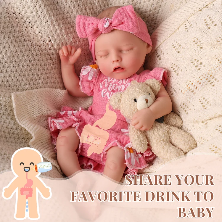 [Drink and Wet System]Babeside Twinnie 12" Realistic Silicone Sleeping Baby Little Infant Girl