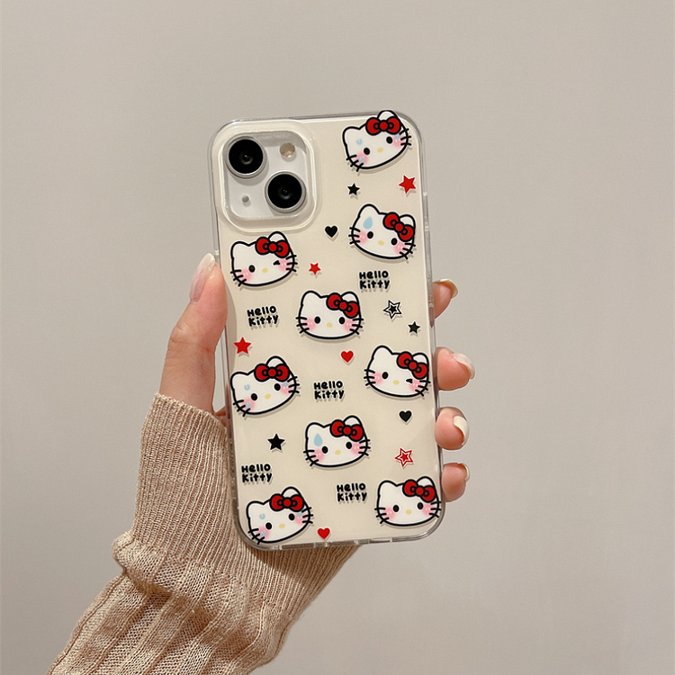 Cute Girly Heart KT Cat Stand Phone Case