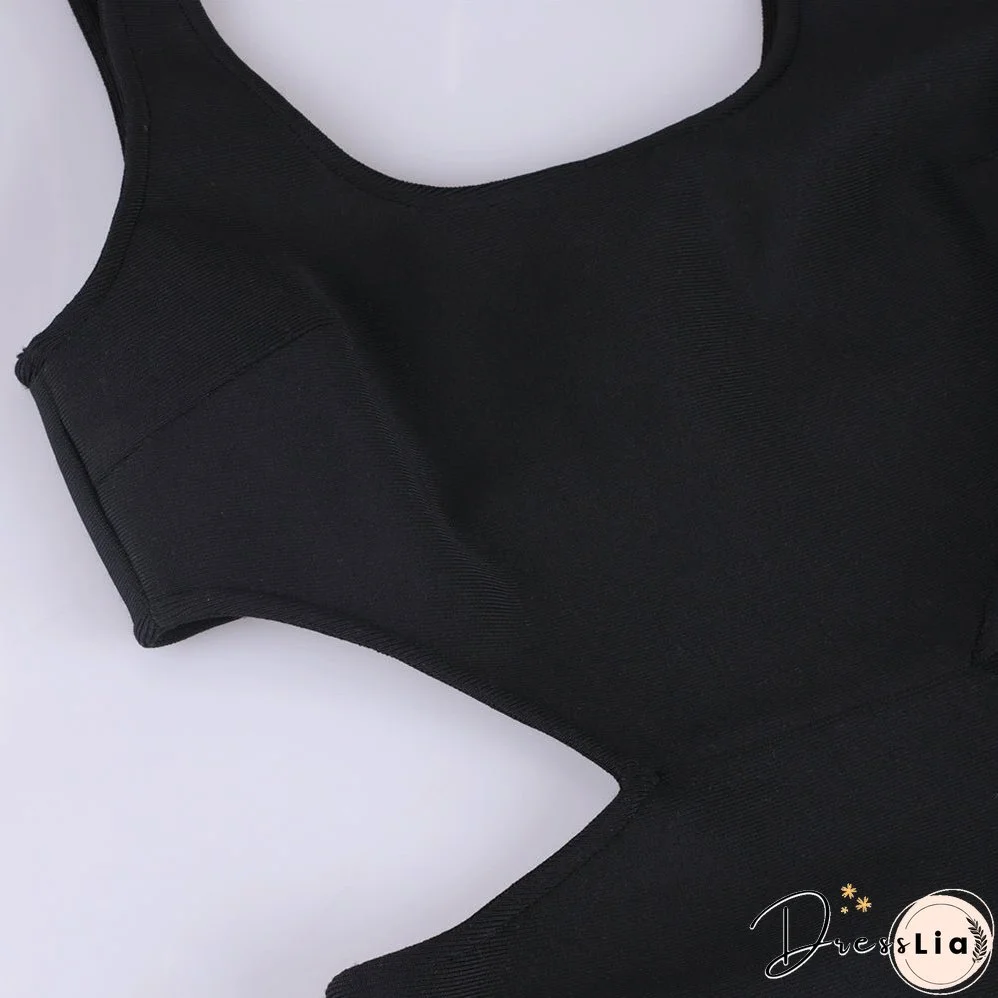 Strappy Sleeveless Hollow Out Mini Bandage Dress PF091903