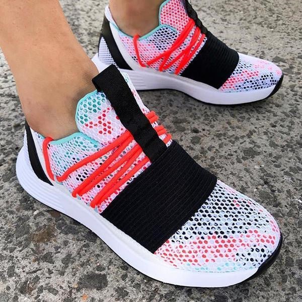Susiecloths Women Colorful Mesh Flat Comfortable Sneakers