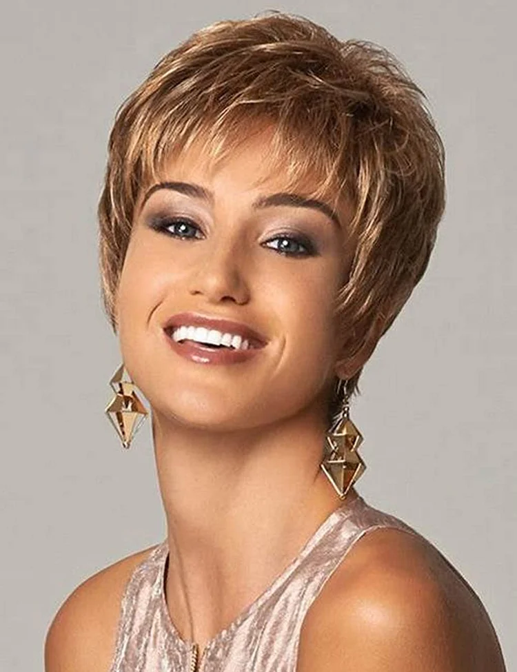 Short Brown Pixie Cut Wigs for Women