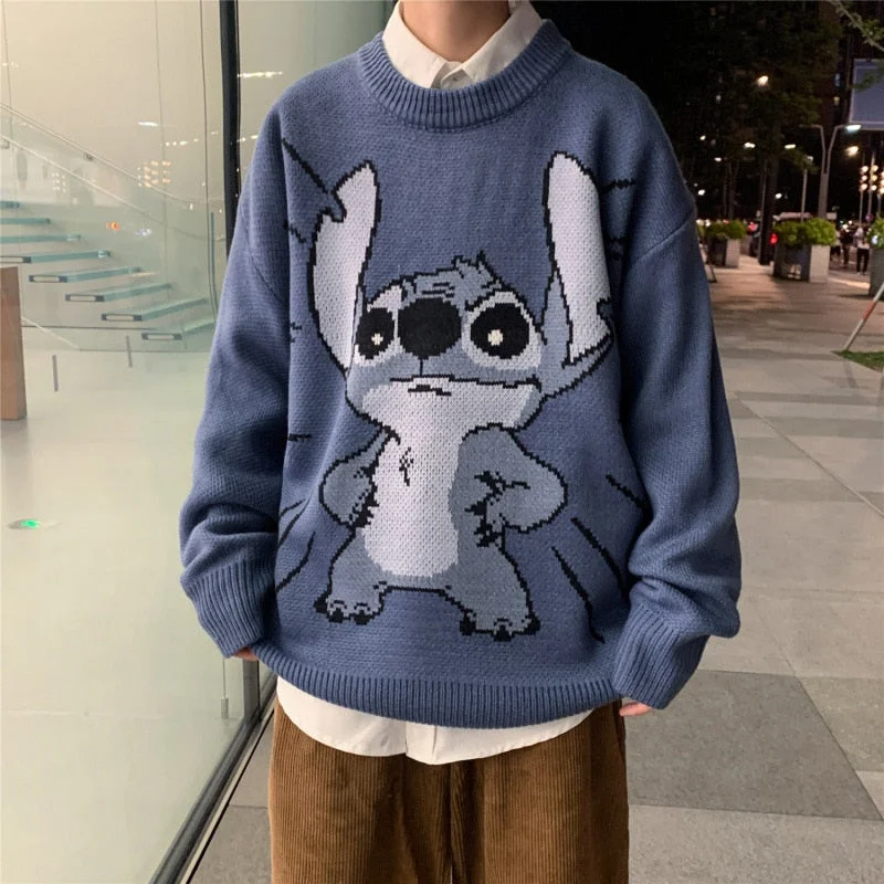 Pullovers Women Men Oversize Sweater Plus Size Warm Hip Pop Ulzzang BF Unisex Casual Striped Knit Young Girl Fashion Retro Daily