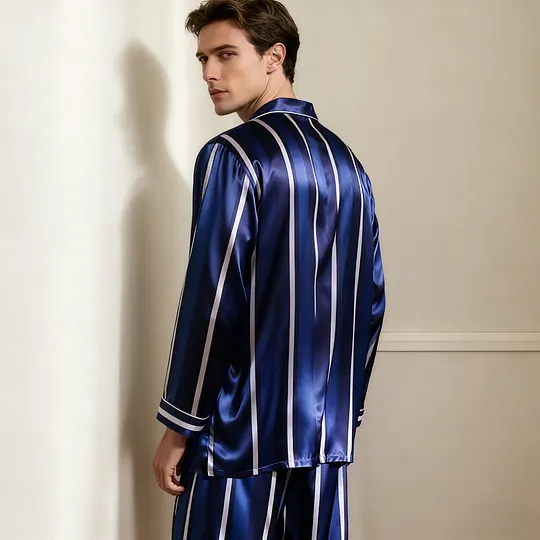Cicilin Pantalon Pyjama Homme Satin De Soie – Vêtement De Nuit Doux Et Élégant Confort Absolu