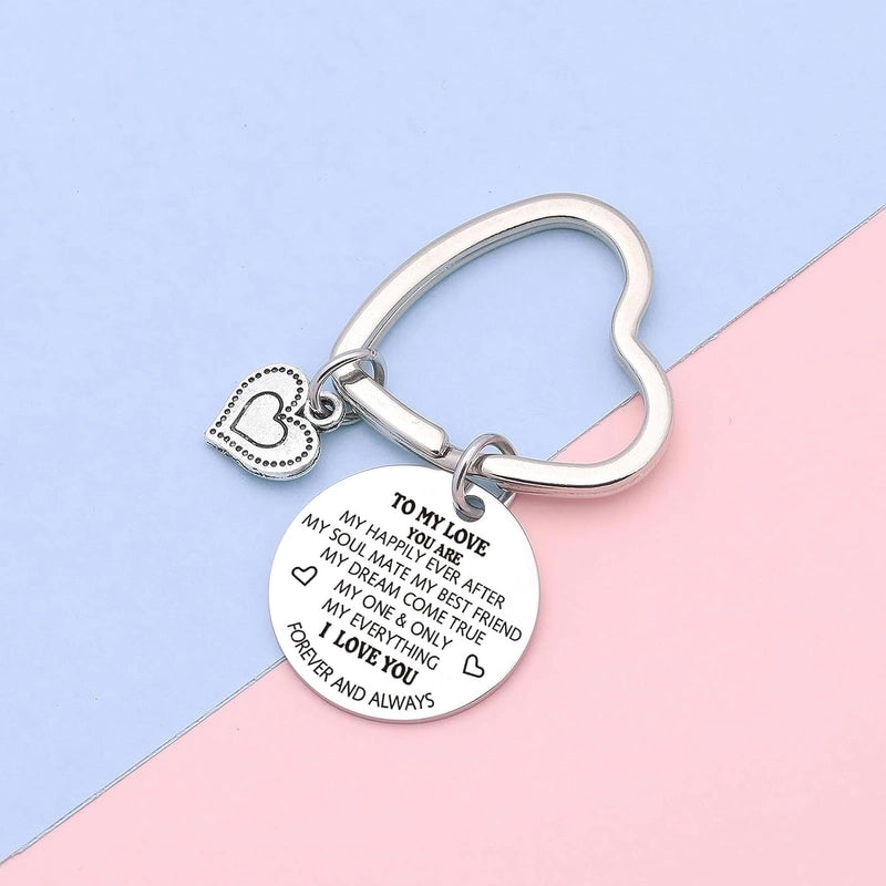 Minimalist Letter Heart Shape 201 Stainless Steel Valentine’S Day Unisex Keychain