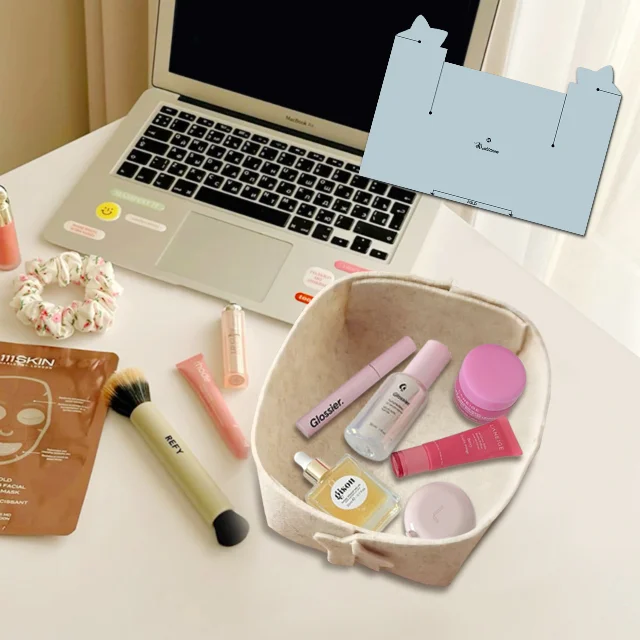 DIY Felt Storage Basket Pattern Template - With Instructions