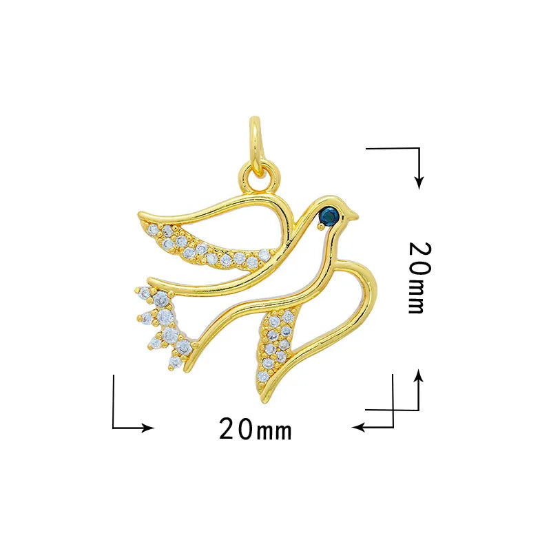 1 Piece 18*20.5mm 19*33mm Copper Zircon Star Moon Heart Shape Pendant