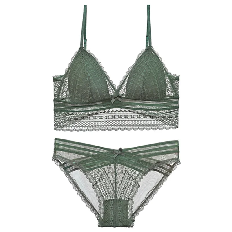 TERMEZY Women Sexy Underwear Set Lace Push-up French Bra And Panty Sets Fashion Comfortable Brassiere Wire Free Lingerie set