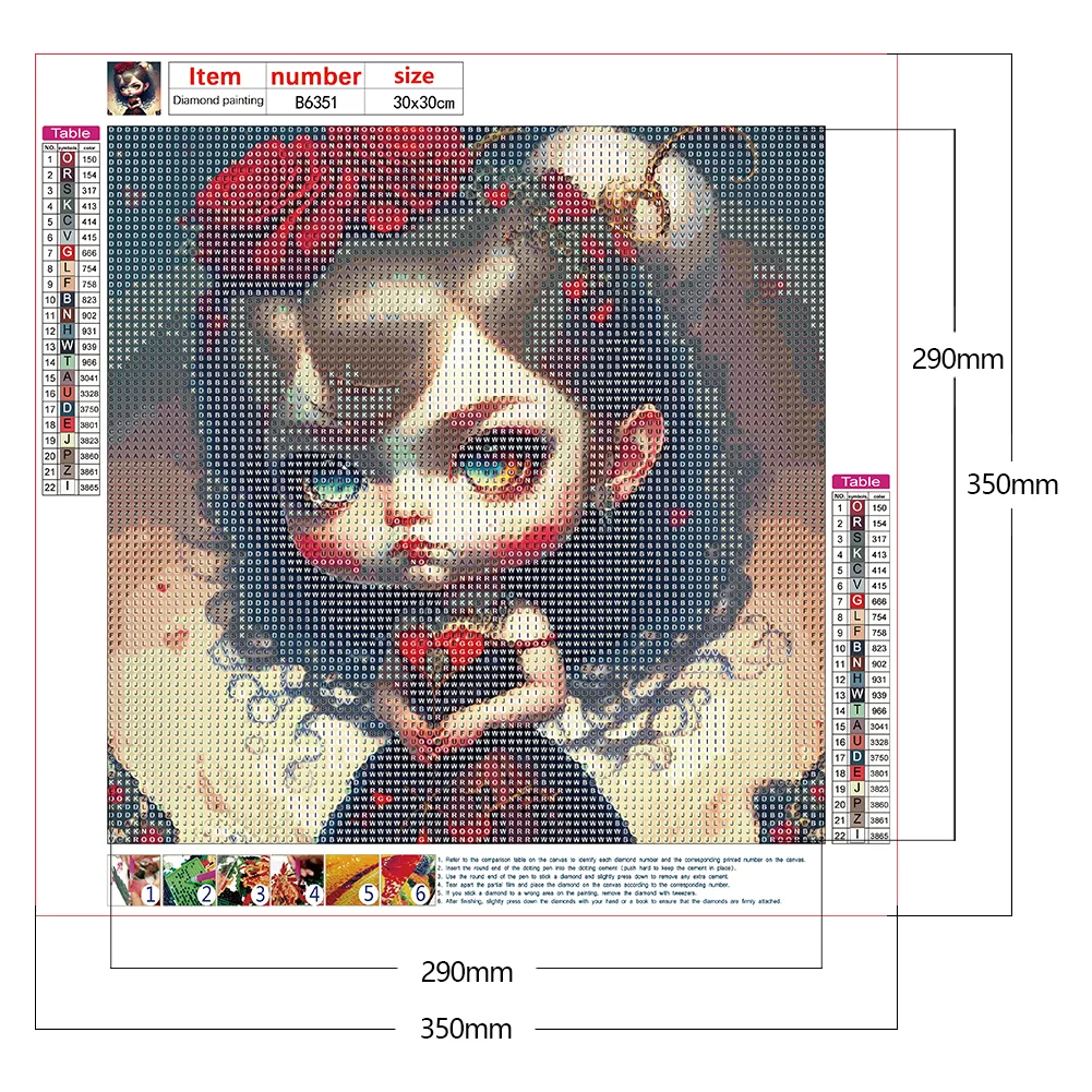 Full Round Diamond Painting 30*30cm - Rose Warrior Girl