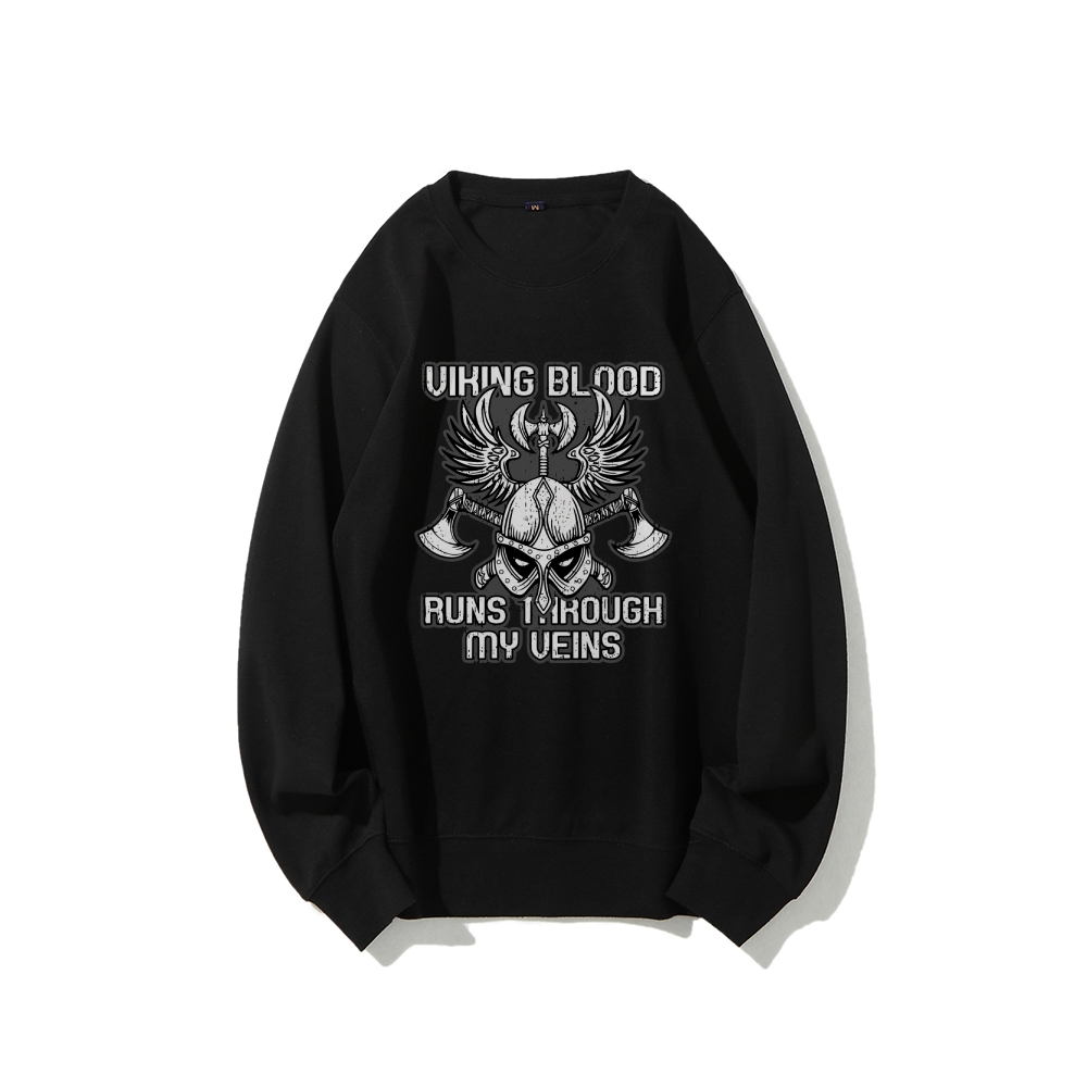 Viking Heritage: The Pulse of Norse Ancestry Crew Neck Sweatshirt