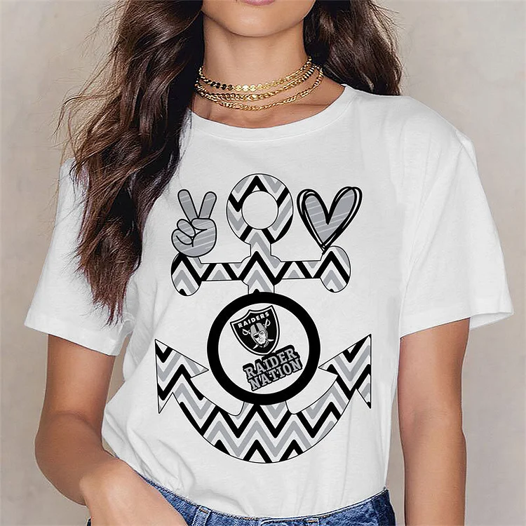 Las Vegas Raiders Women's White Relaxed T-Shirt