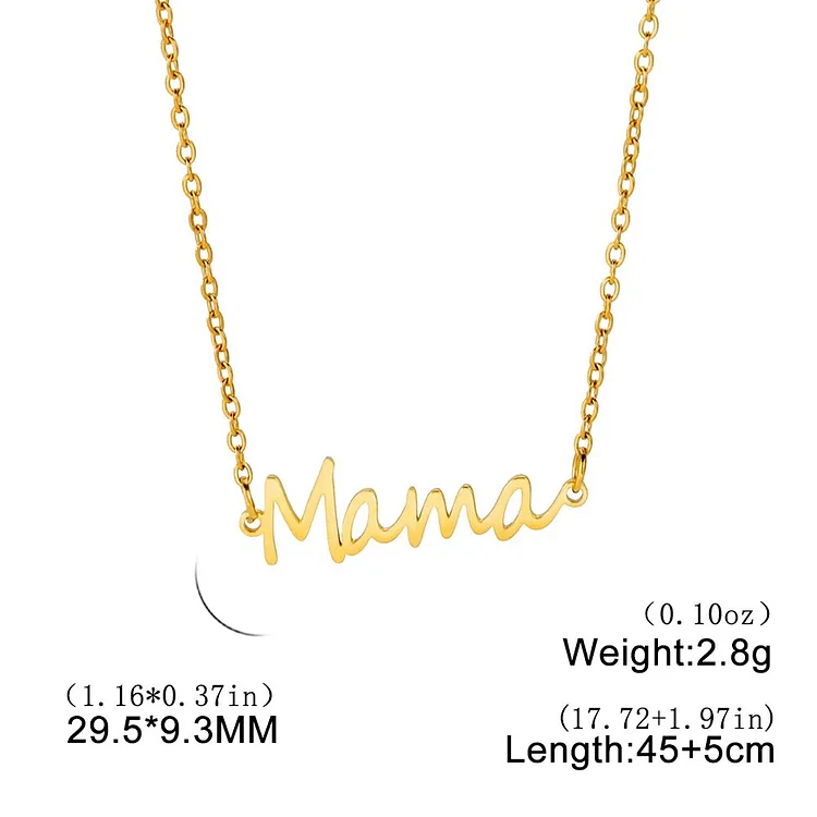 Hot Fashion Mama Letter Necklace For Women Stainless Steel Golden Choker Hollow Pendants Jewelry Gifts For Mother's Day