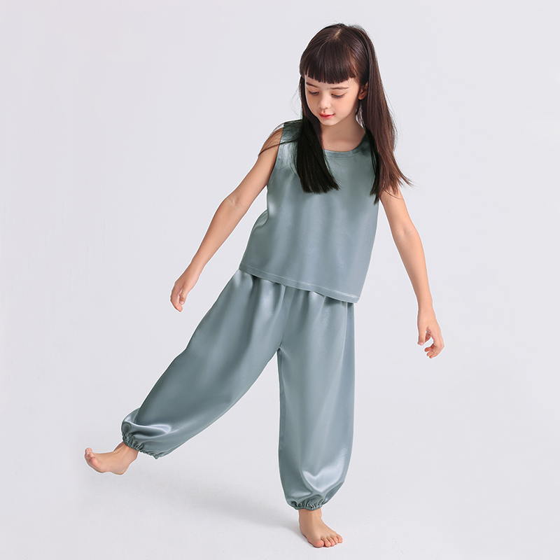 22 Momme 2-piece Silk Pajamas For Girl REAL SILK LIFE