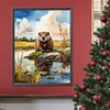 Diamond Painting-DIY Full Round Drill  Beavers By The River