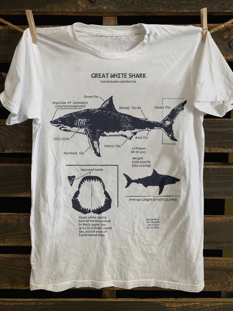 Great White Shark Anatomy T-shirt