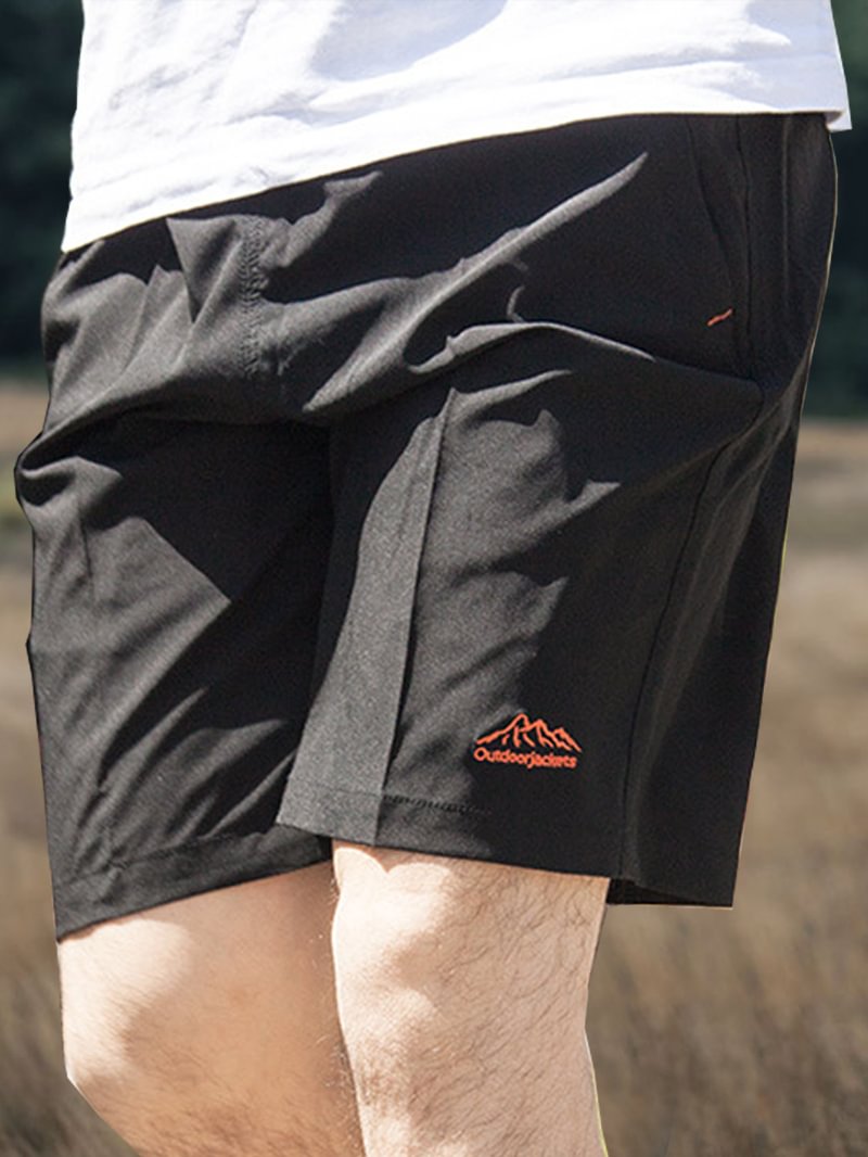 Zipper-Pockets Elastic Waist Casual Shorts in  mildstyles