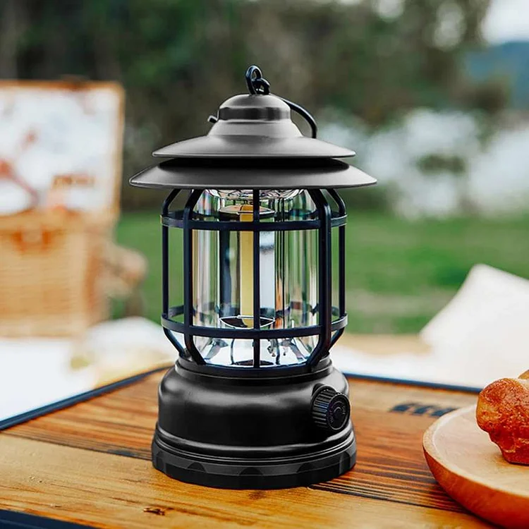 Rechargeable Camping Lantern – Vintage-Style LED with Dimmable Light