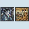 Geisha Girl Special Shaped 5D DIY Partial Drill Diamond Painting Kits for Adults Home Wall Decor Crystal Diamond Art 30x30cm