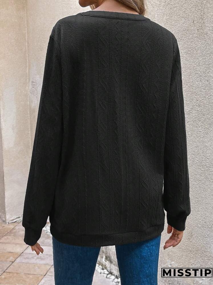 Lace Up Front Drop Shoulder Sweatshirt