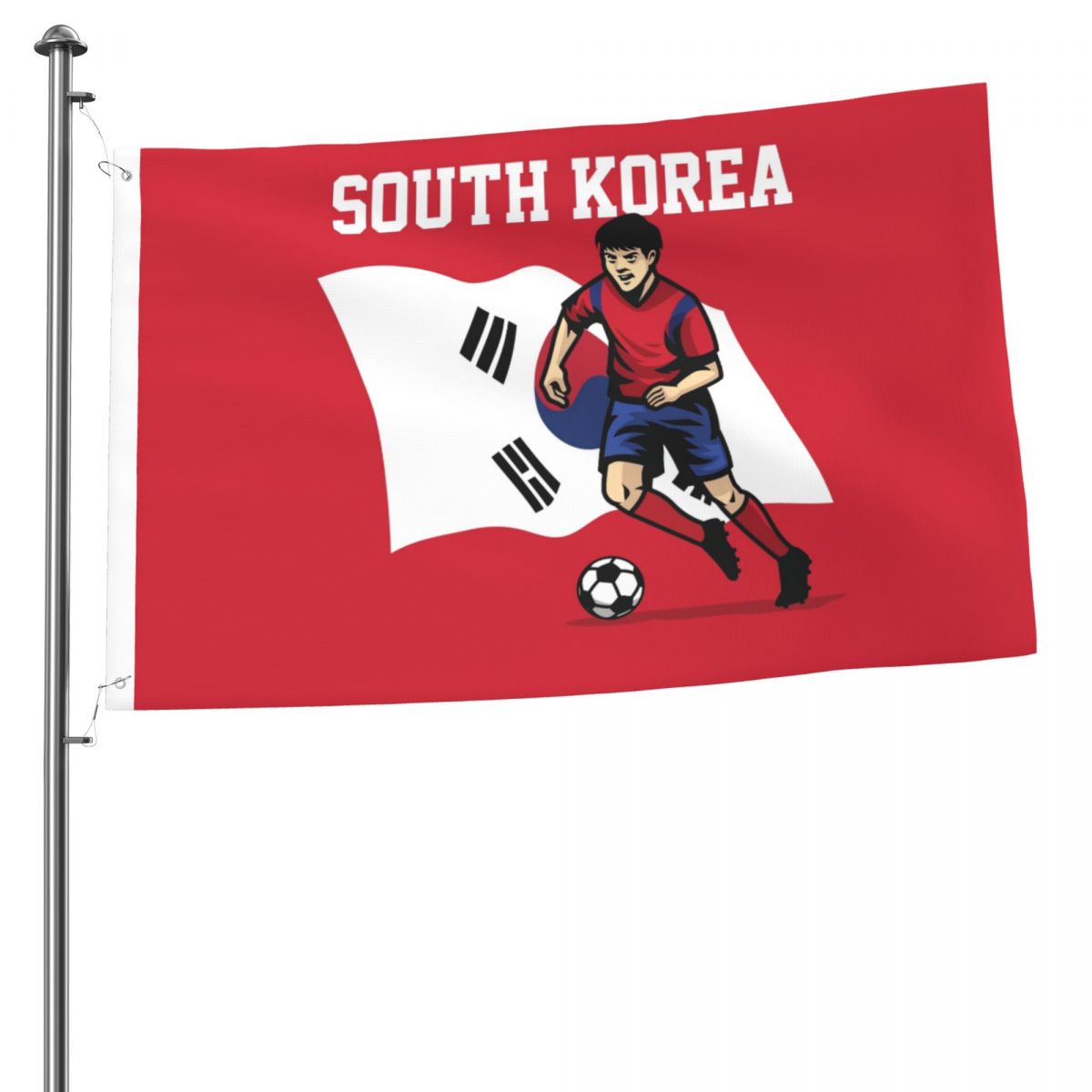 South Korea Soccer Player 2x3FT Flag
