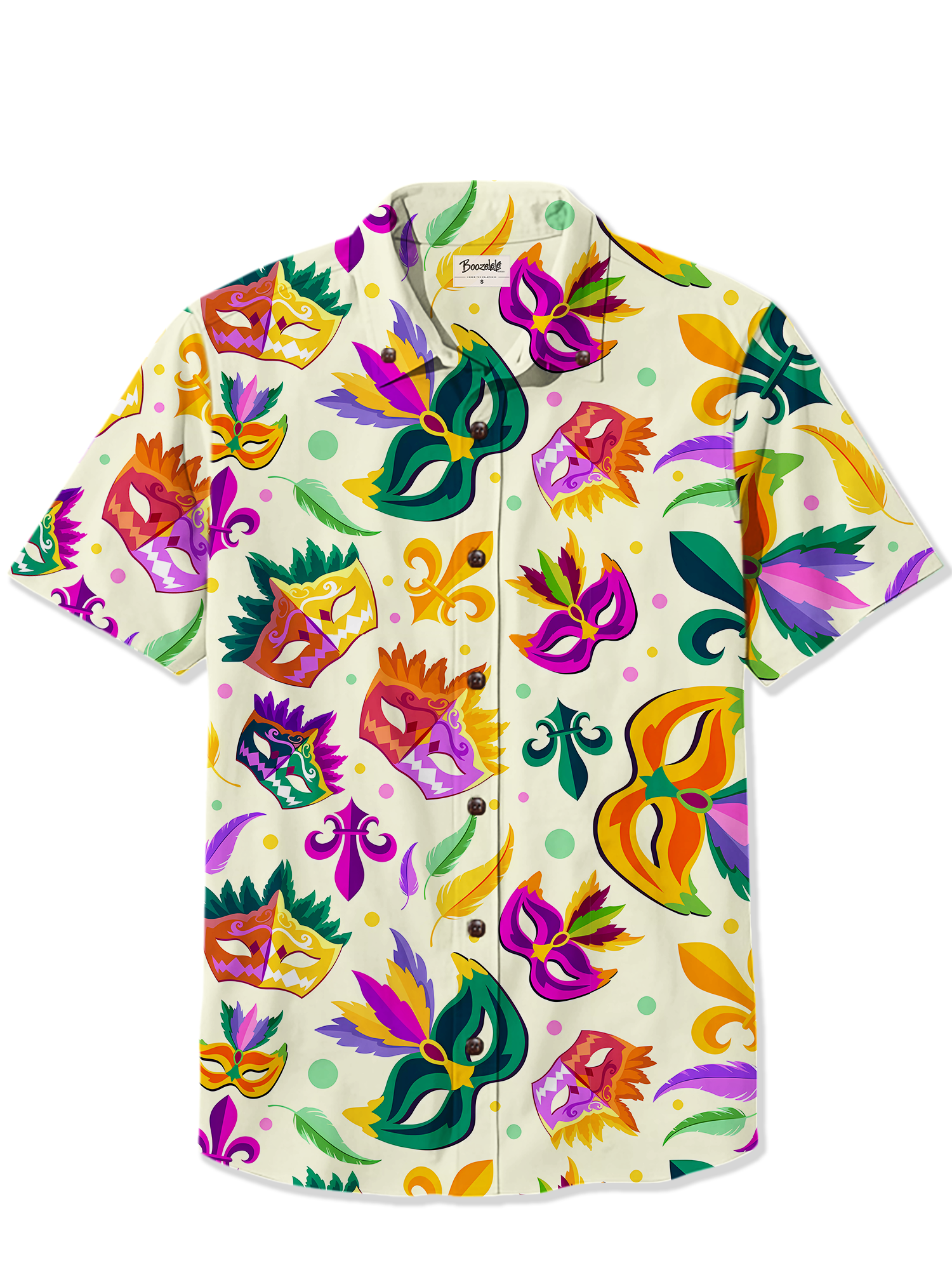 Mardi Gras Mask- 100% Cotton Shirt