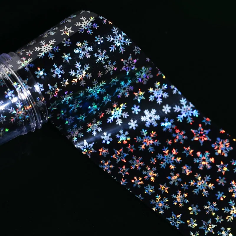 10Pcs/Set Colorful Nail Foil Stickers Mirror iridescent Effect Stickers Nail Art Transfer Foils Manicures Slider Decorations