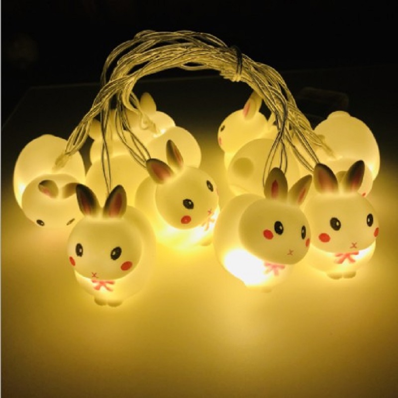 

10 LED Bunny Easter-Curtain String Night Light, 501 Original