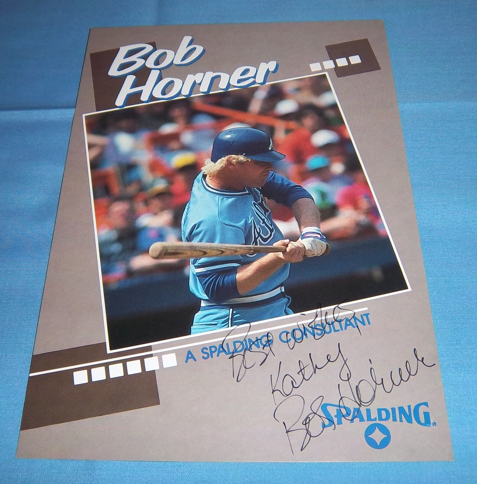 Atlanta Braves Bob Horner Signed Autographed Promotional Photo Poster painting