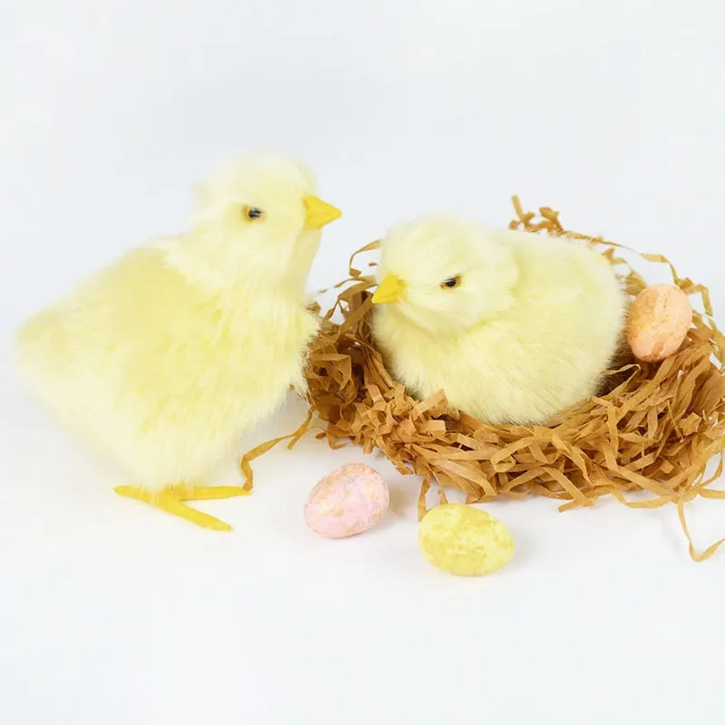 Realistic Cute Easter Chick Toy Simulation Plush Chick Happy Easter Party DIY Decoration Home Garden Ornament Easter Kids Gift