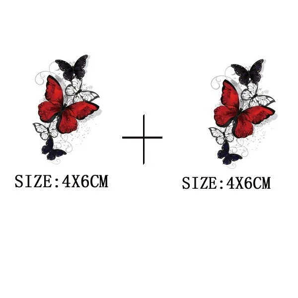 Colorful Butterfly Iron On Transfer For Clothing A-level Washable Thermal Sticker Beautiful Flower Patches On Clothes Decoration