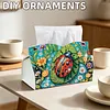 (25cm)Garden Ladybug Floral DIY Diamond Painting PU Tissue Holder Box