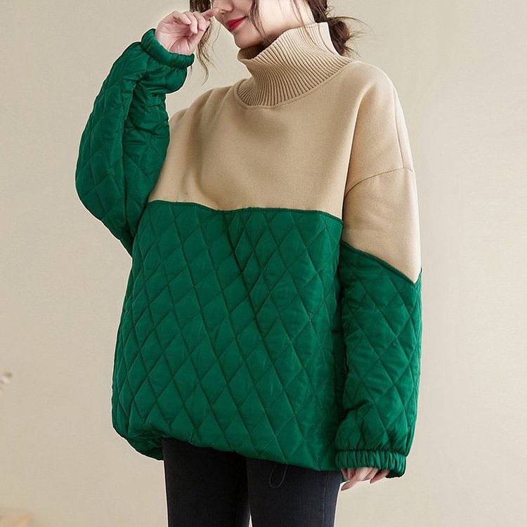 Paneled Long Sleeve Patchwork Casual Sweatshirt