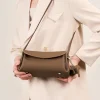 Minimal Neutral Plain Color Leather Cross Shoulder Bag