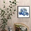 Diamond Painting -DIY Round Dril Blue Flower Truck(40x40cm)