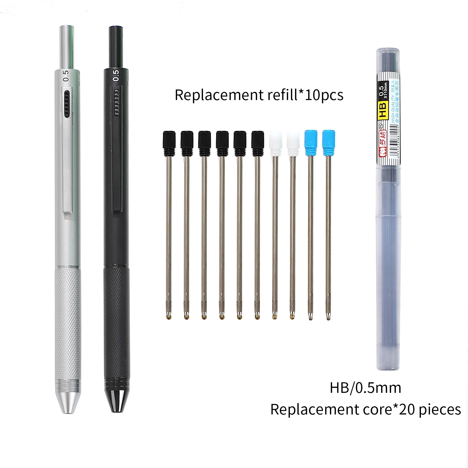 Journalsay Multi-color 4-in-1 Gravity Sensing Metal Press Multifunctional Ballpoint Pen