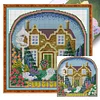 Summer Cabin-14CT Stamped Cross Stitch 25*26cm/9.84*10.24in
