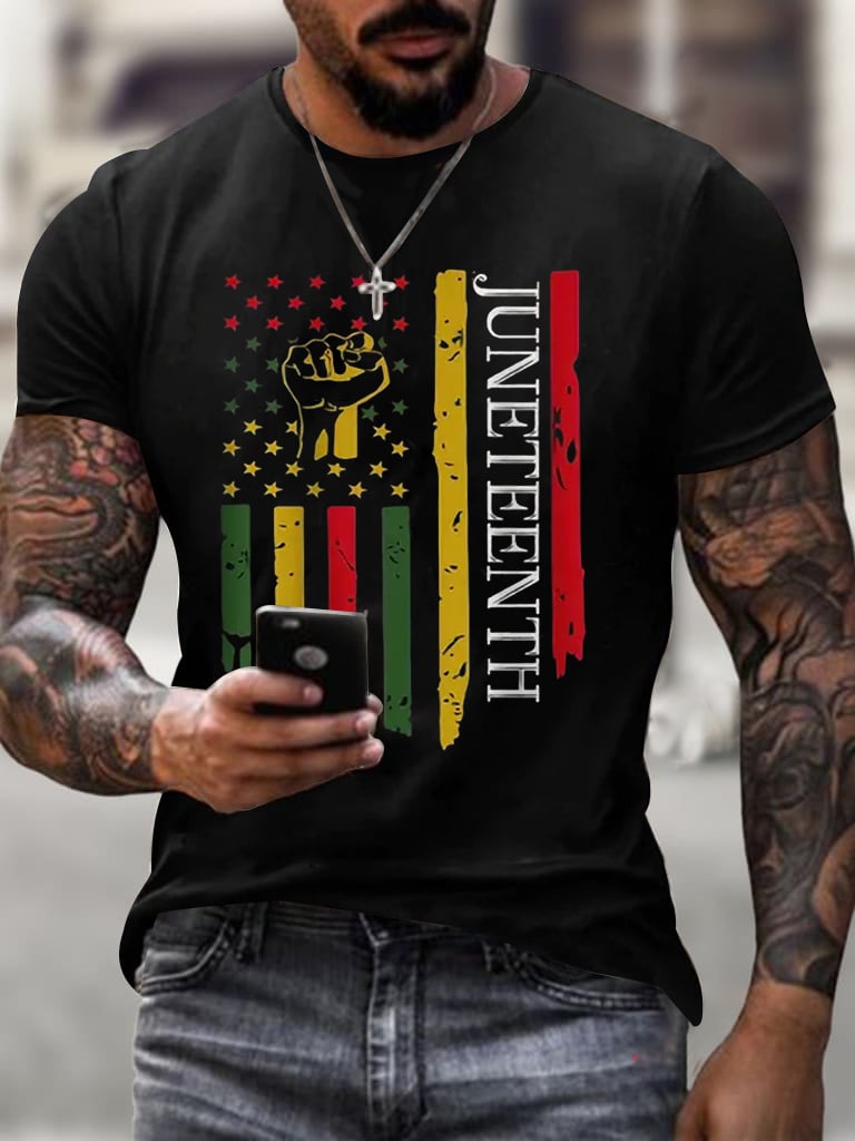 Men'S Juneteenth Print T-Shirt 
