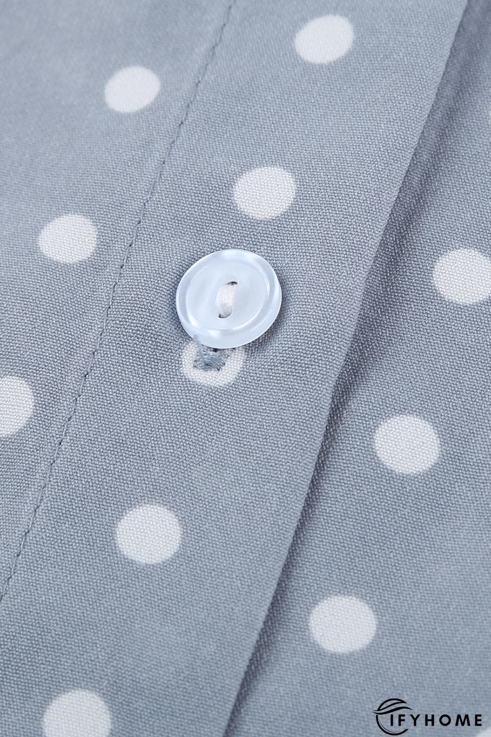 Polka Dot Shirt Collar Short Sleeve Mini Dress | IFYHOME