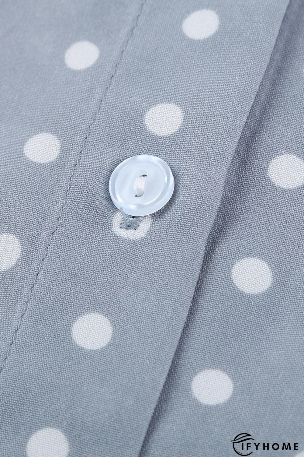 Polka Dot Shirt Collar Short Sleeve Mini Dress | IFYHOME