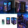 Create Your Own Cyberpunk World with Ahilmrn's DIY Dollhouse Book Nook Shelf Insert Kit - 3D Wooden Puzzle Bookshelf with 45 LED Lights and Miniature Model Decor